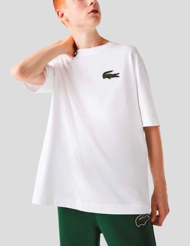 T-shirt LACOSTE camiseta loose fit blanc